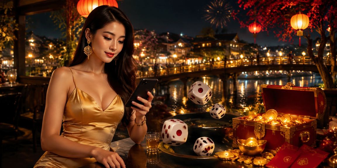 Trò chơi tài xỉu xúc xắc phong cách Hội An bên ly cà phê Việt